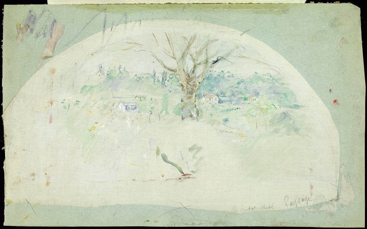 Fächer darstellend Bougival, 1884 von Berthe Morisot
