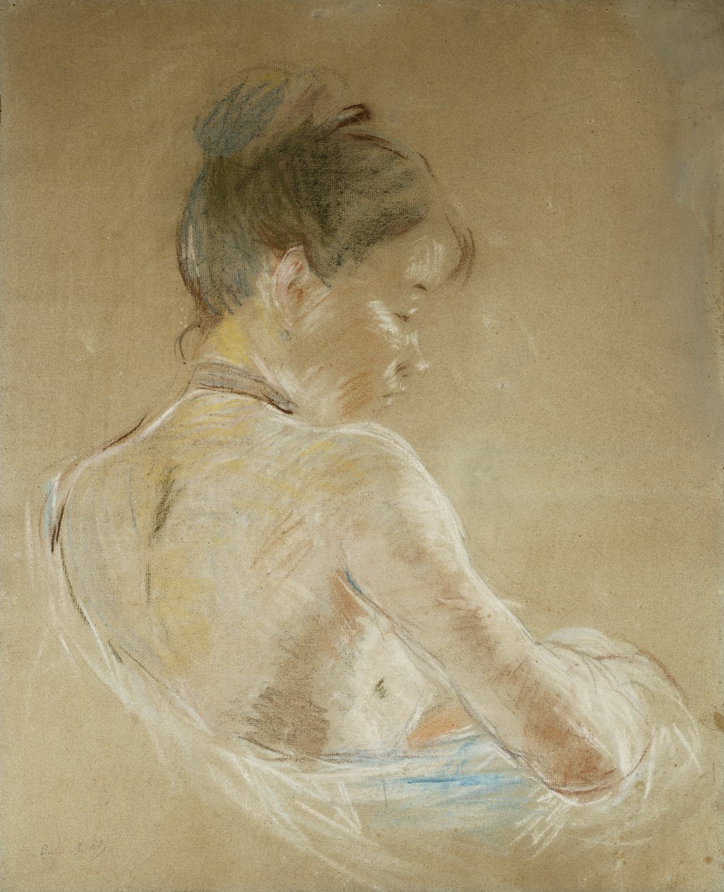 Junges Mädchen mit nackten Schultern von Berthe Morisot