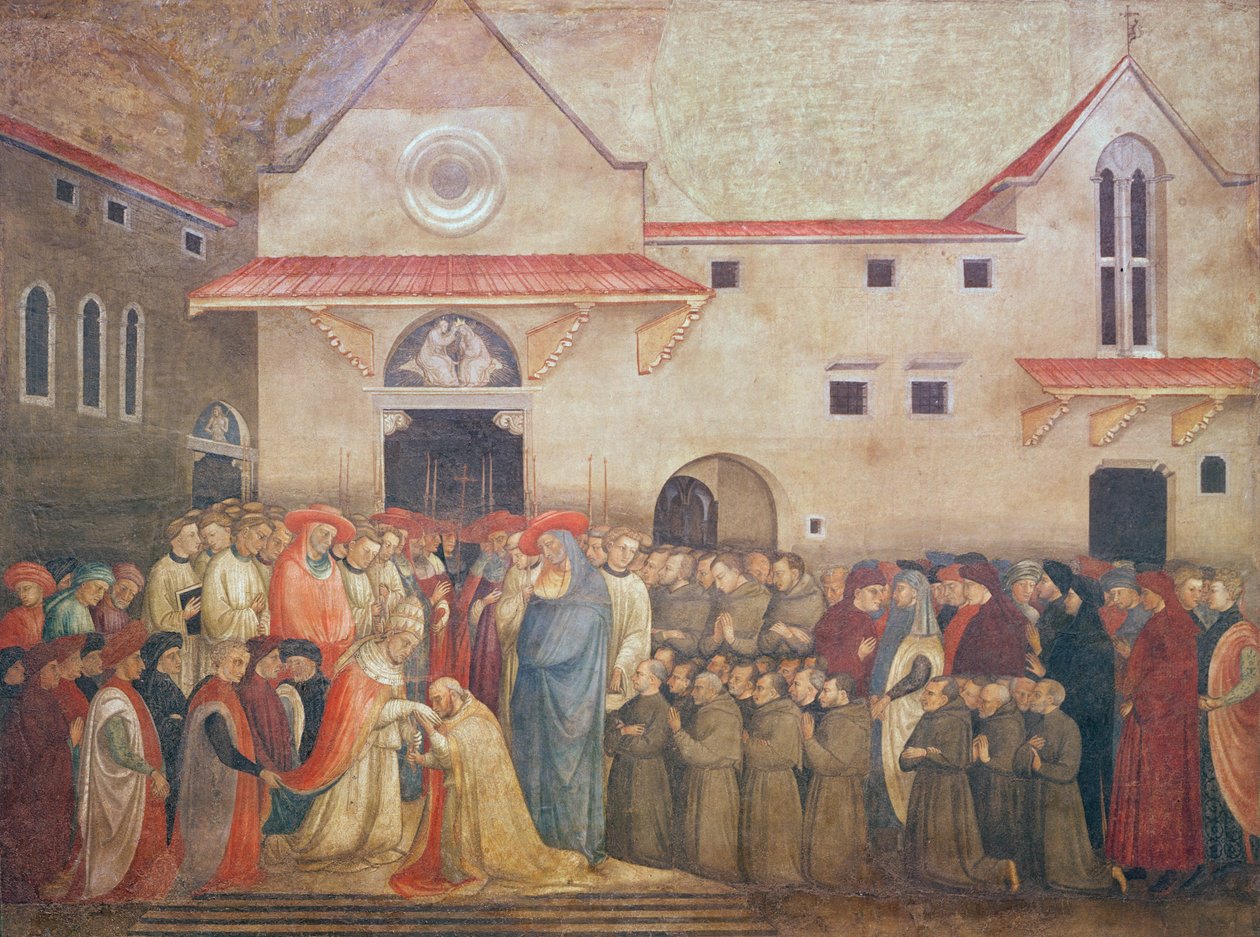 Weihe der neuen Kirche St. Egidio durch Papst Martin V., September 1420, 1430er Jahre von Bicci di Lorenzo