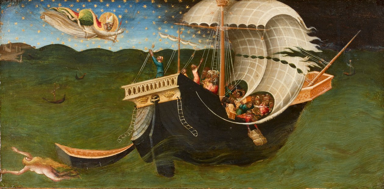 St. Nikolaus von Bari vertreibt den Sturm, 1433-1435 von Bicci di Lorenzo