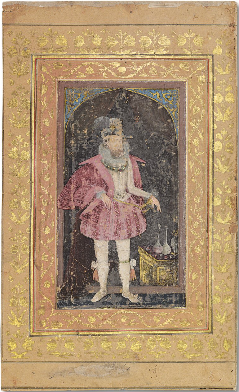 Seltenes Mughal-Porträt von James I, ca. 1615-18 von Bichitr Bichitr