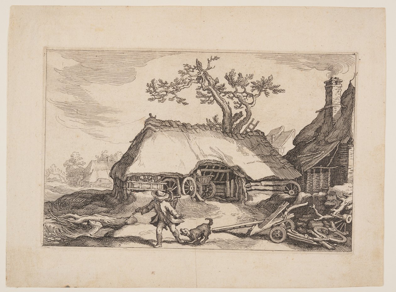 Tafel 6, aus Landschaften mit Bauernhäusern von Boetius Adams Bolswert