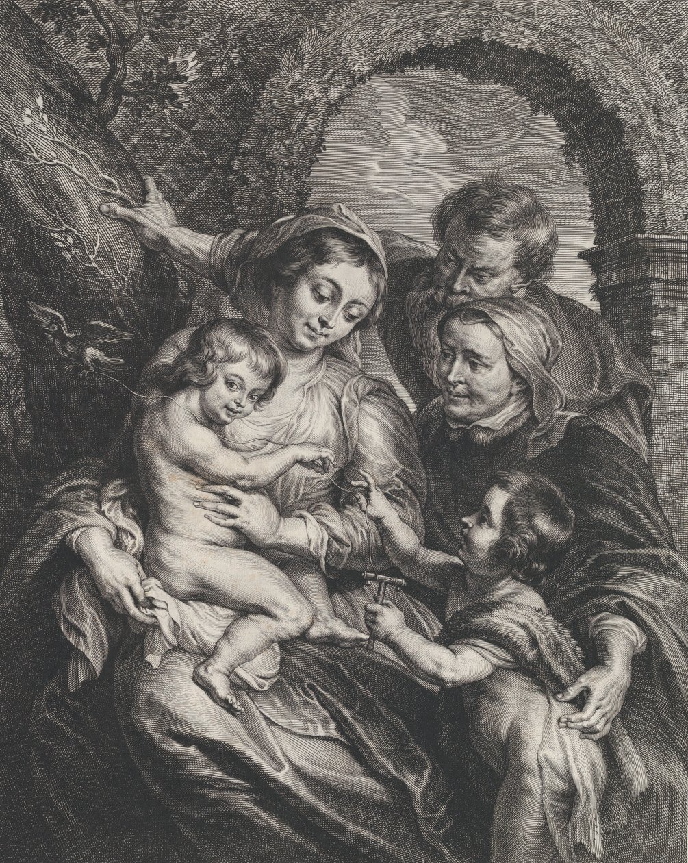 Die Heilige Familie mit der heiligen Elisabeth und dem kleinen Johannes dem Täufer, ca. 1600-59 von Boetius Adams Bolswert