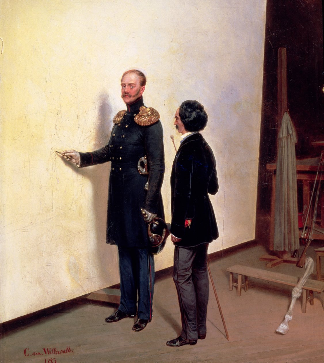 Zar und Künstler - Nikolay I. im Atelier des Künstlers, 1883 von Bogdan Pavlovich Villeval