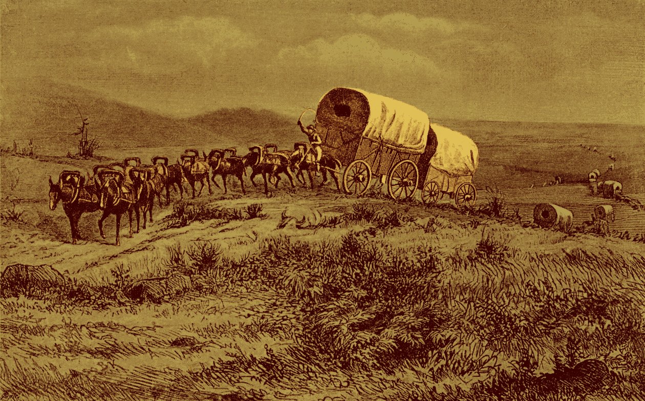 Wilder Westen - Maultierzug auf dem Weg nach Westen von Bohuslav Kroupa