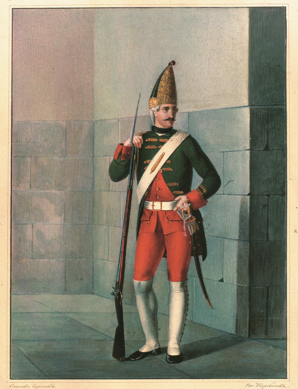 Grenadier des Ismailowsky-Regiments 1762, Ende 1830er von Boris Artemyevich Chorikov