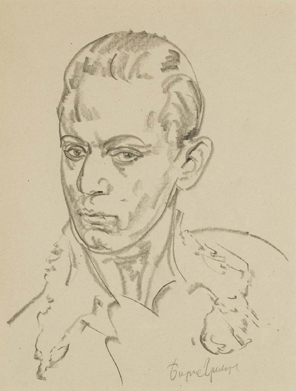 Porträt des Balletttänzers und Choreografen Sergey Lifar 1905-1986 von Boris Dmitrievich Grigoriev