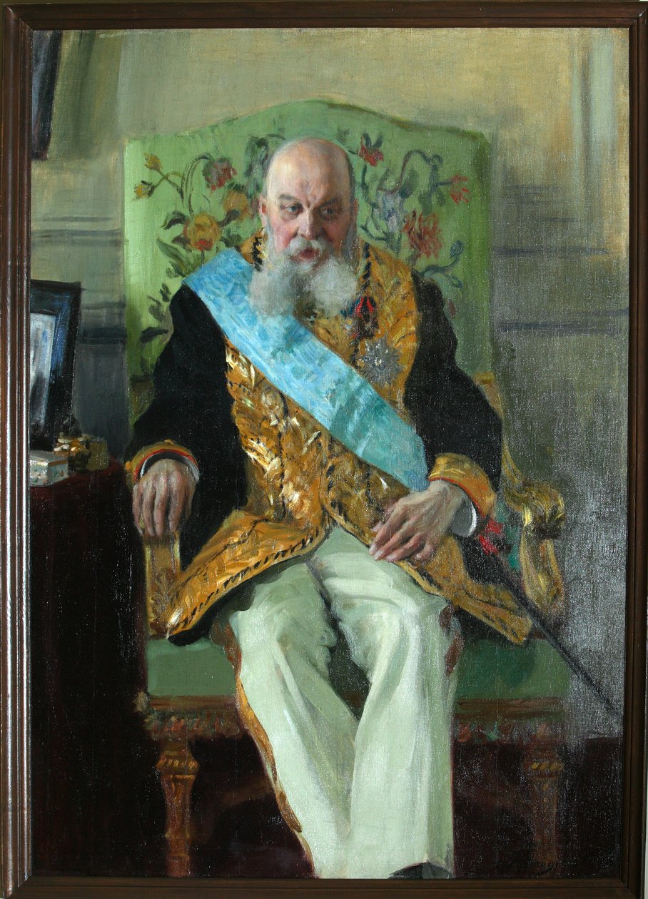 Porträt von Graf Dmitri Martynovich Solski 1833-1910, 1908 von Boris Mikhailovich Kustodiev