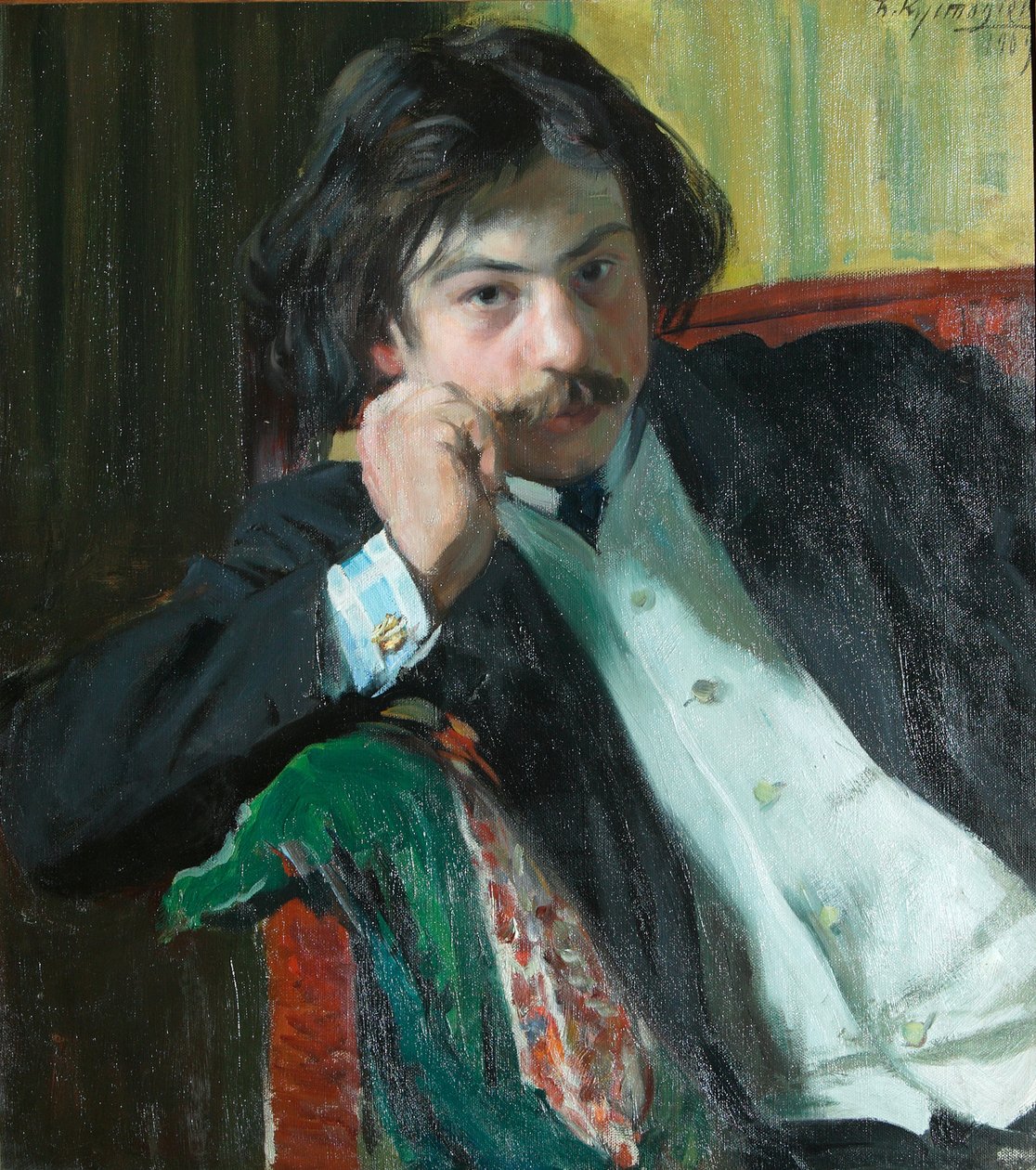 Porträt des Dichters Janko Lavrin, 1887-1986, 1909 von Boris Mikhailovich Kustodiev