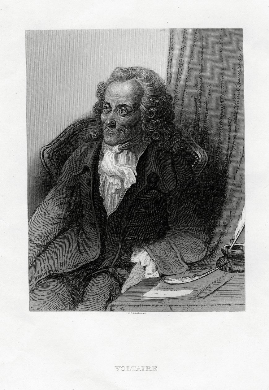 Voltaire, französischer Aufklärer, Essayist, Deist und Philosoph, 1884 von Bosselman