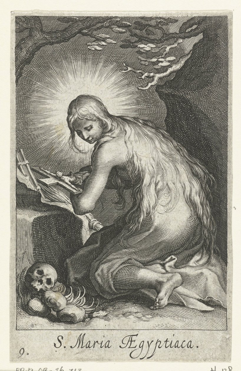 Heilige Maria von Ägypten als Einsiedlerin (Serie: Kluizenaressen, Sacra Eremus Ascetriarum) von Boëtius Adamsz. Bolswert
