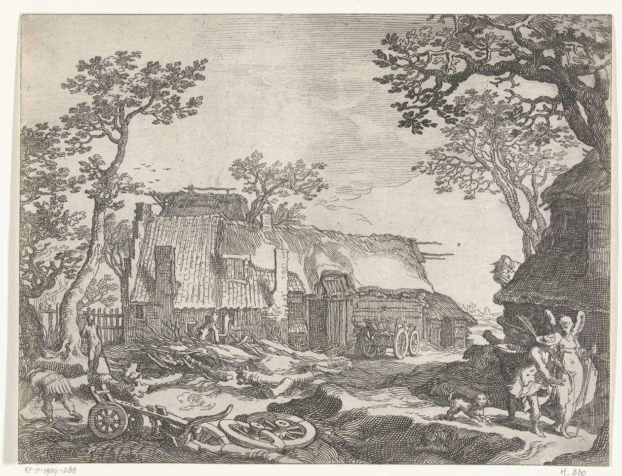 Landschaft mit Bauernhof und Tobias und dem Engel von Boëtius Adamsz. Bolswert