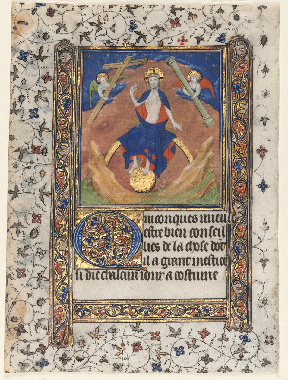 Blatt aus einem Stundenbuch: Christus im Gericht, um 1415 von Boucicaut Master