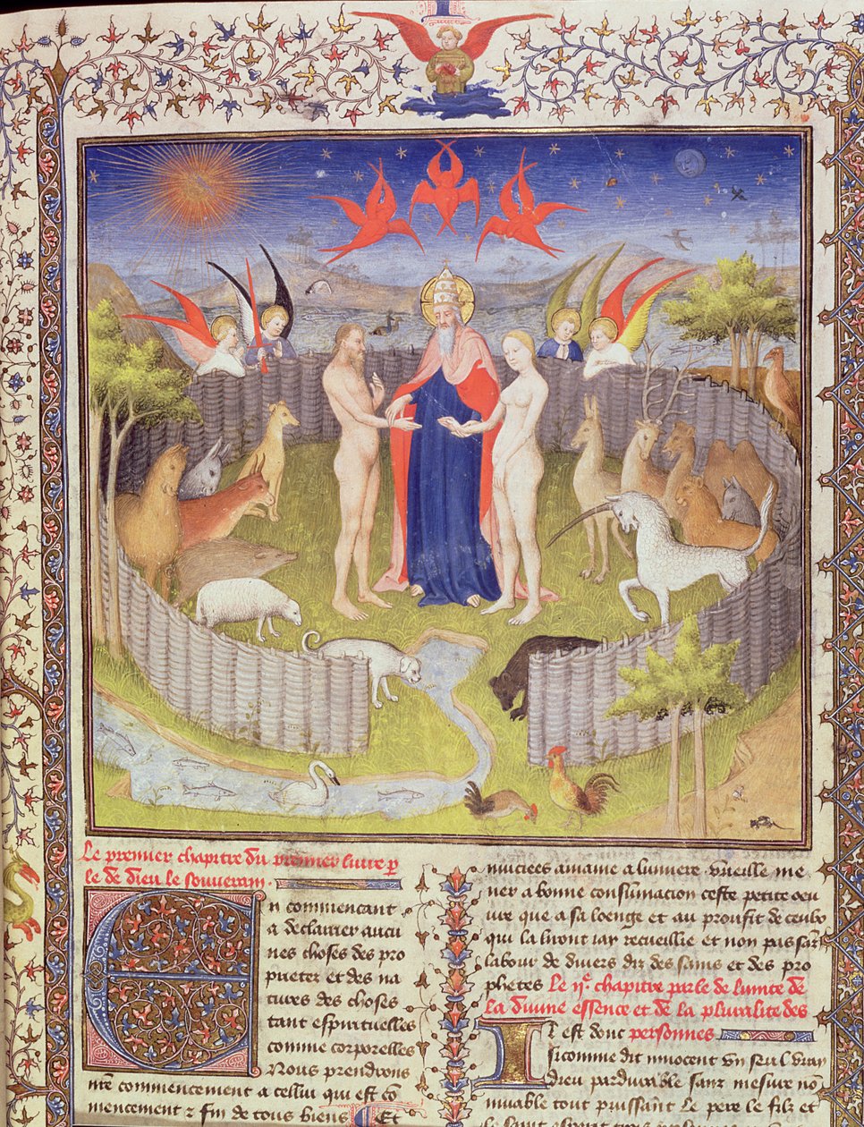 Die Hochzeit von Adam und Eva (Detail) von Boucicaut Master