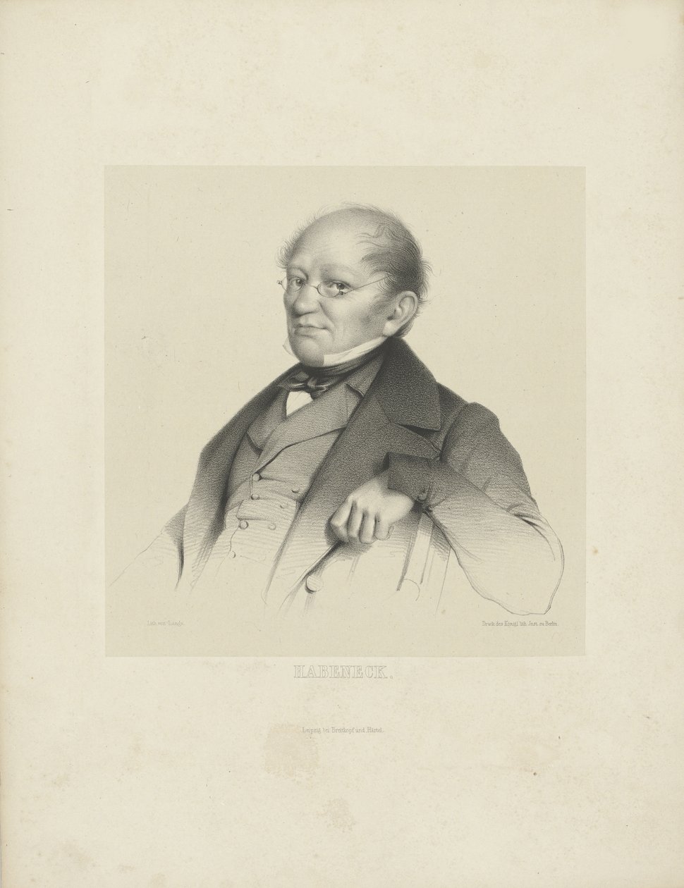 Porträt des Komponisten François Antoine Habeneck, 1781-1849, ca. 1840 von Breitkopf and Härtel