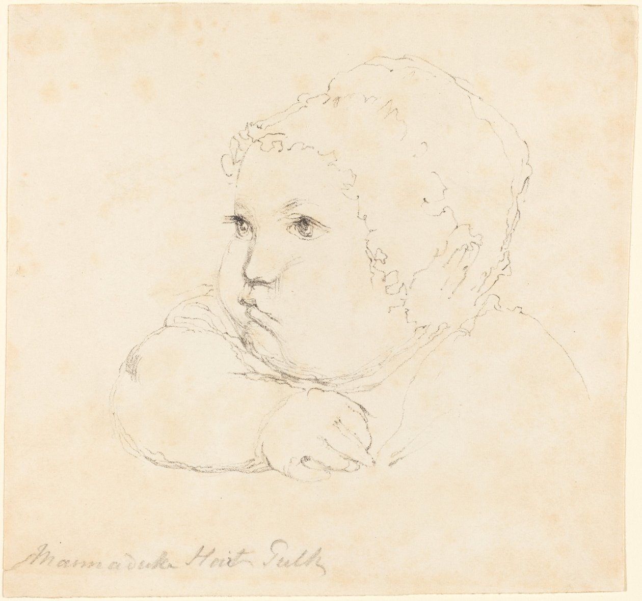 Kopf eines Kindes mit Mütze von British 18th Century after John Flaxman