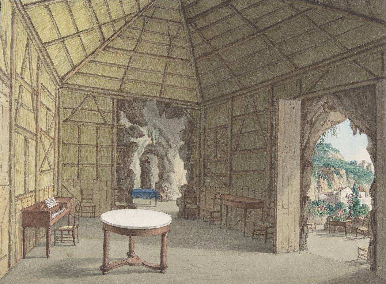 Esszimmer, Villa Barbaja, Neapel, 1800-1870 von British Anonymous 19th Century.