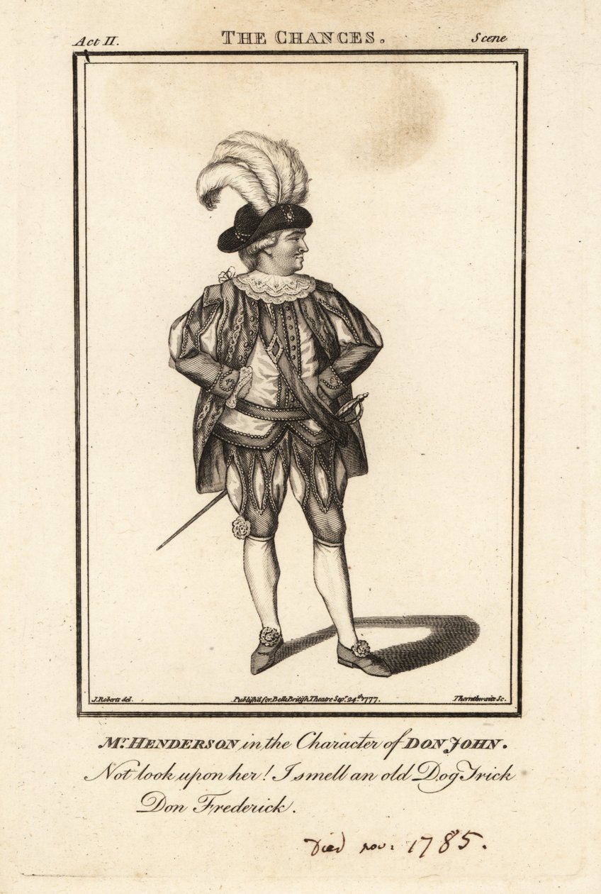 Mr. Henderson in der Rolle von Don John in The Chances von British School