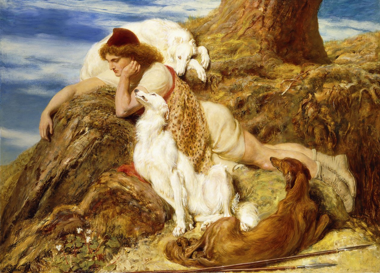 Endymion "Ach! Weh, warum sollte unser junger Endymion vergehen"-Keats von Briton Riviere