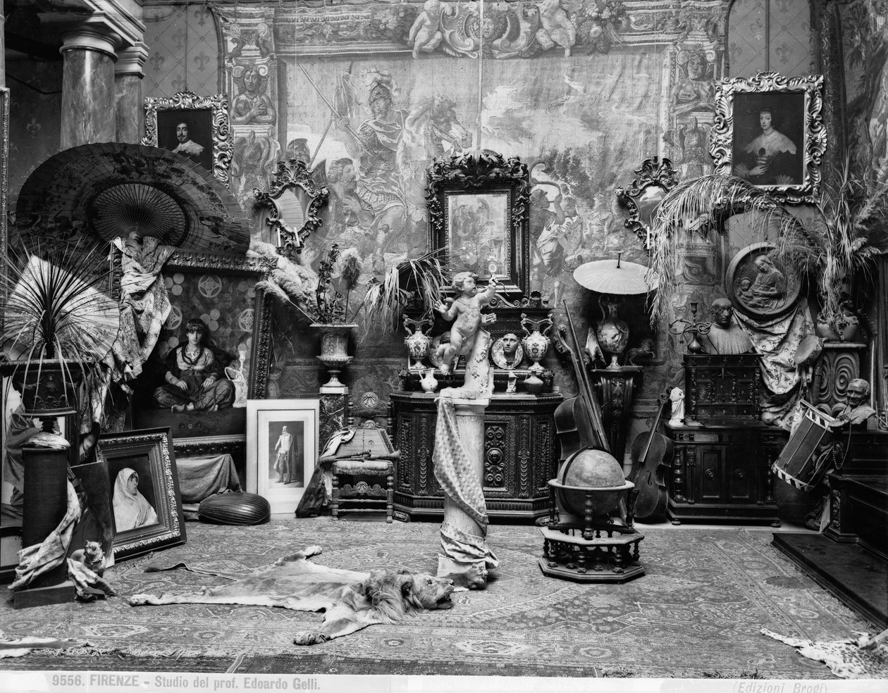 Studio des florentinischen Malers Edoardo Gelli von Brogi Brogi