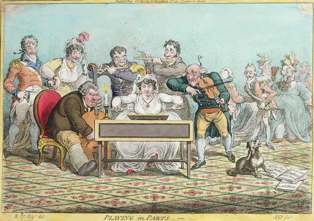 Spielen in Teilen, geätzt von James Gillray, veröffentlicht von Hannah Humphrey, 1801 von Brownlow North