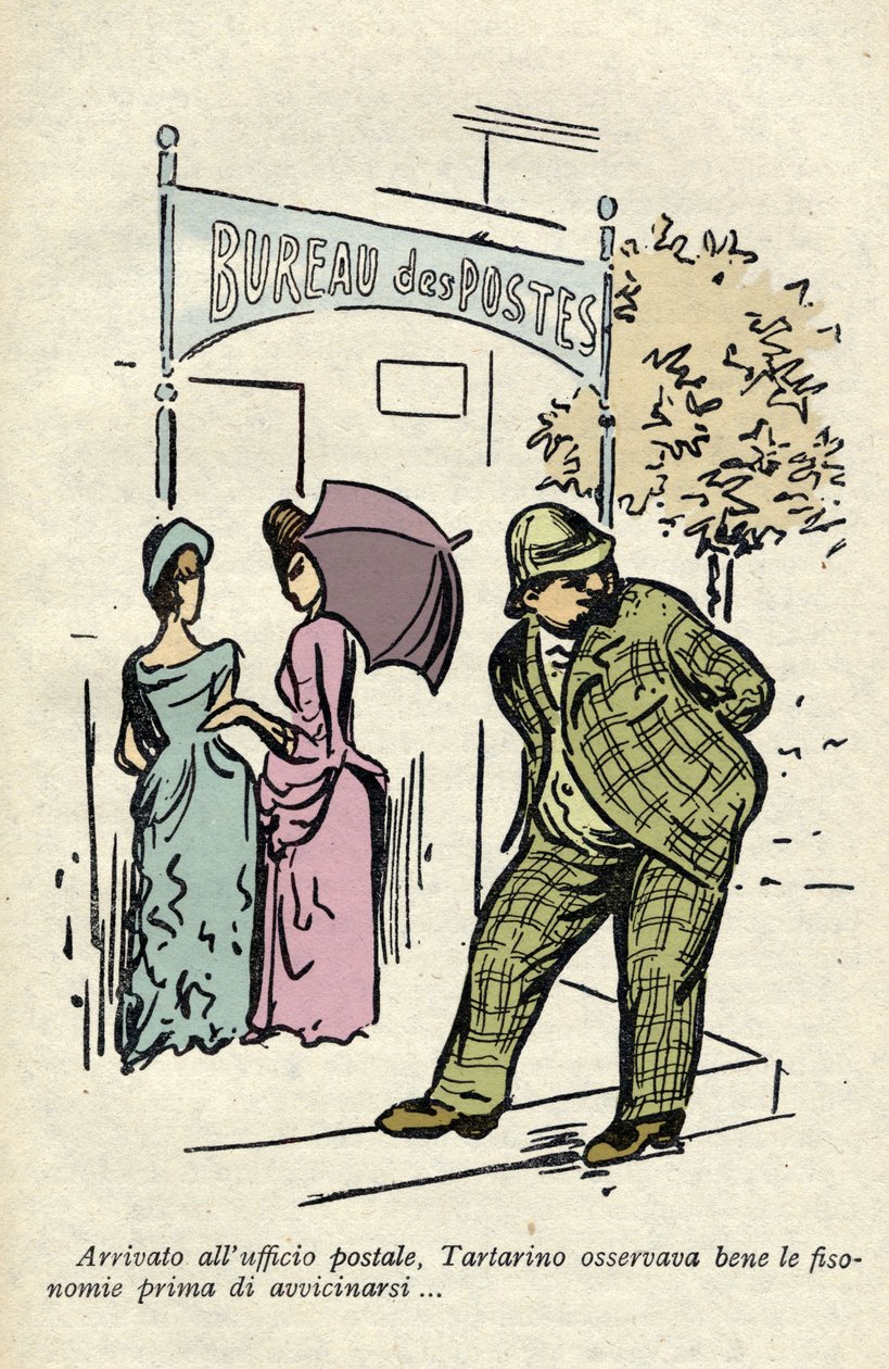 Tartarin studiert die Physiognomien in der Nähe des Postamts von Bruni Bruni