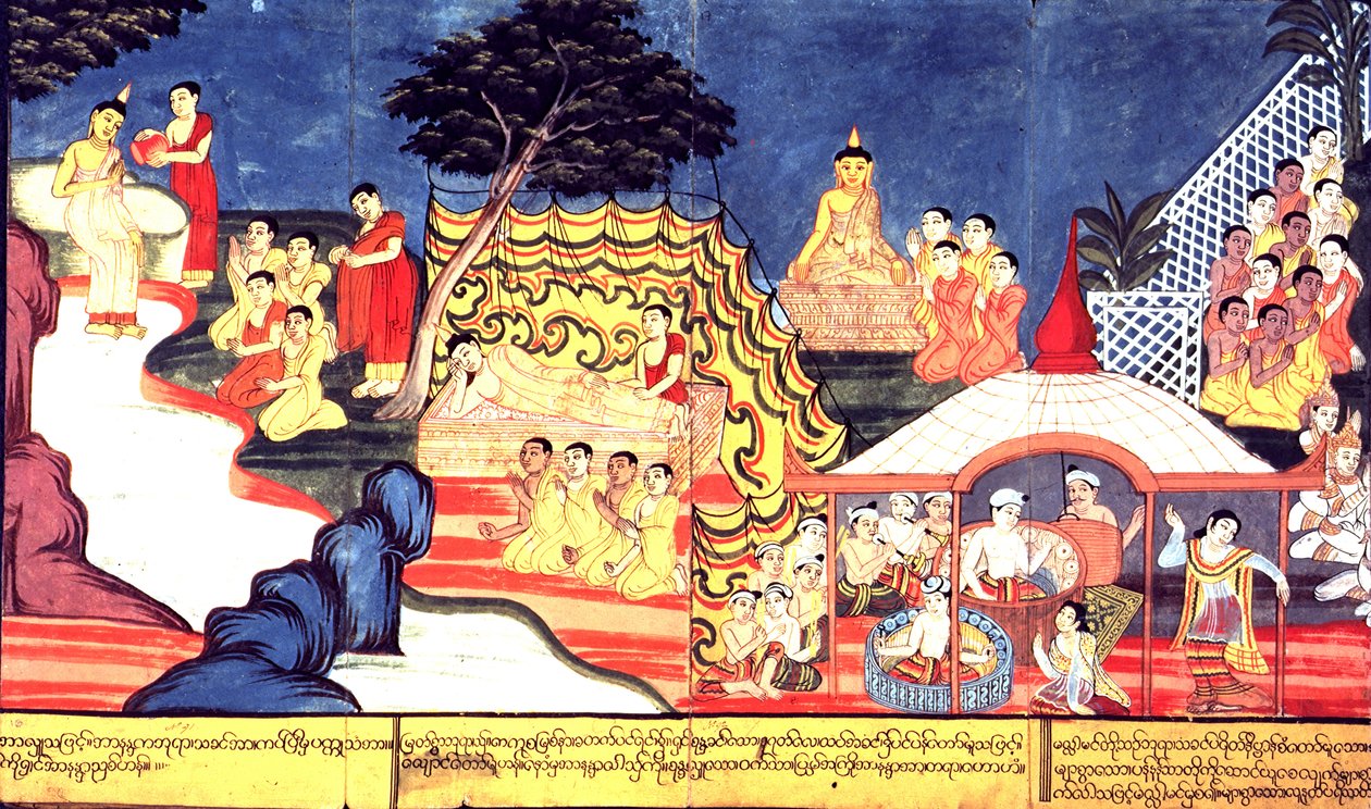 Der Buddha badet von Burmese School
