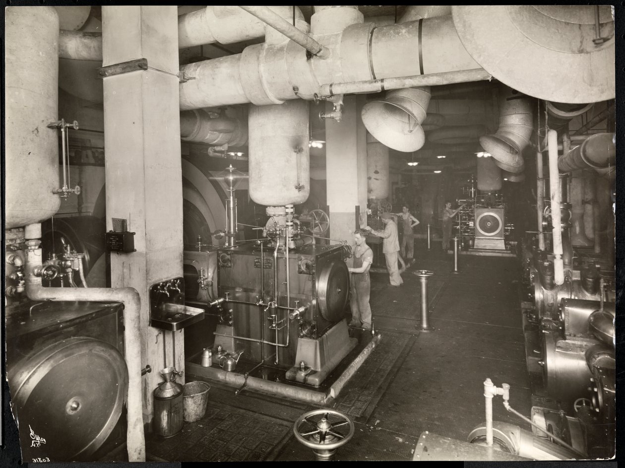 Ein Kesselraum im Hotel McAlpin, 1913 von Byron Company