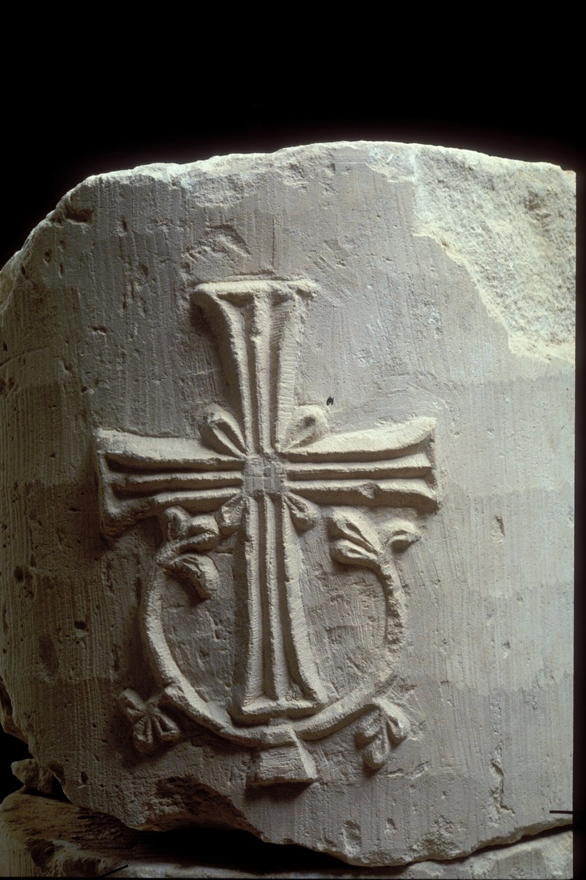 Kapitel aus einer frühbyzantinischen Kirche in Nizanah, nördlicher Negev von Byzantine