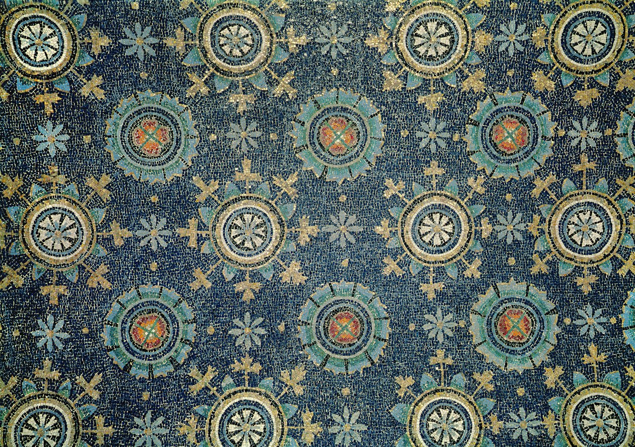 Detail der floralen Dekoration aus dem Gewölbe von Byzantine