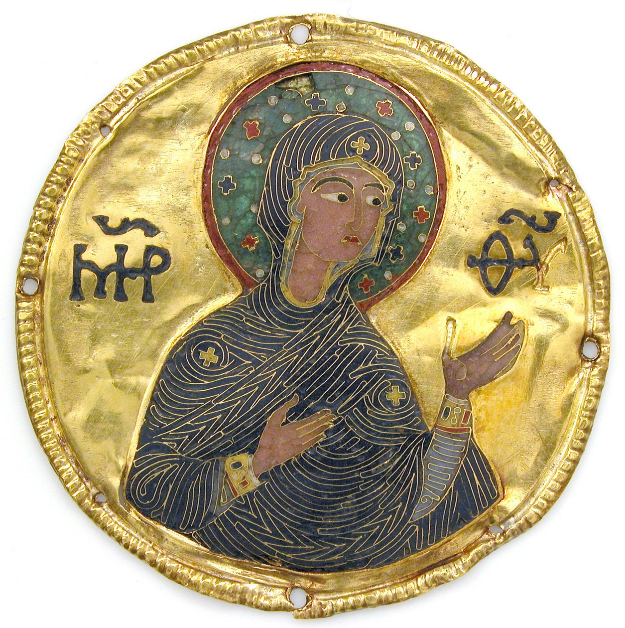 Medallion mit der Jungfrau von einem Ikonenrahmen, ca. 1100 von Byzantine
