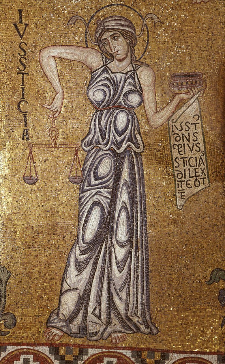 Gerechtigkeit (Detail) der Innenmosaiken in der St. Markus Basilika, 12. Jahrhundert von Byzantine Byzantine