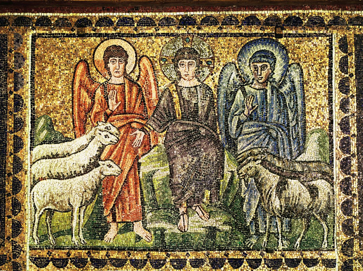 Der gute Hirte und zwei Engel, 6. Jahrhundert von Byzantine School