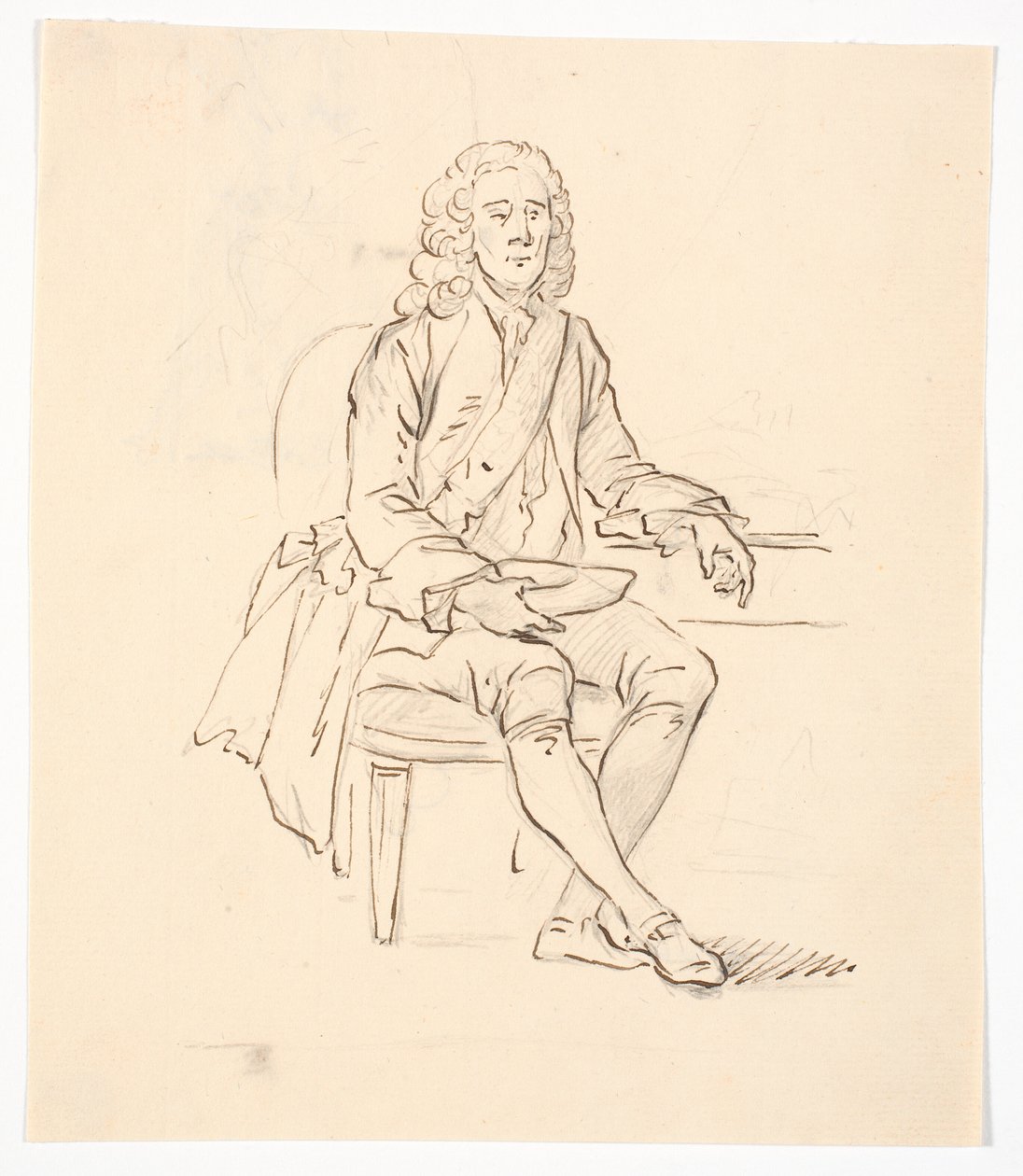 Sitzender Herr mit Perücke und Ordensband von C.A. Lorentzen
