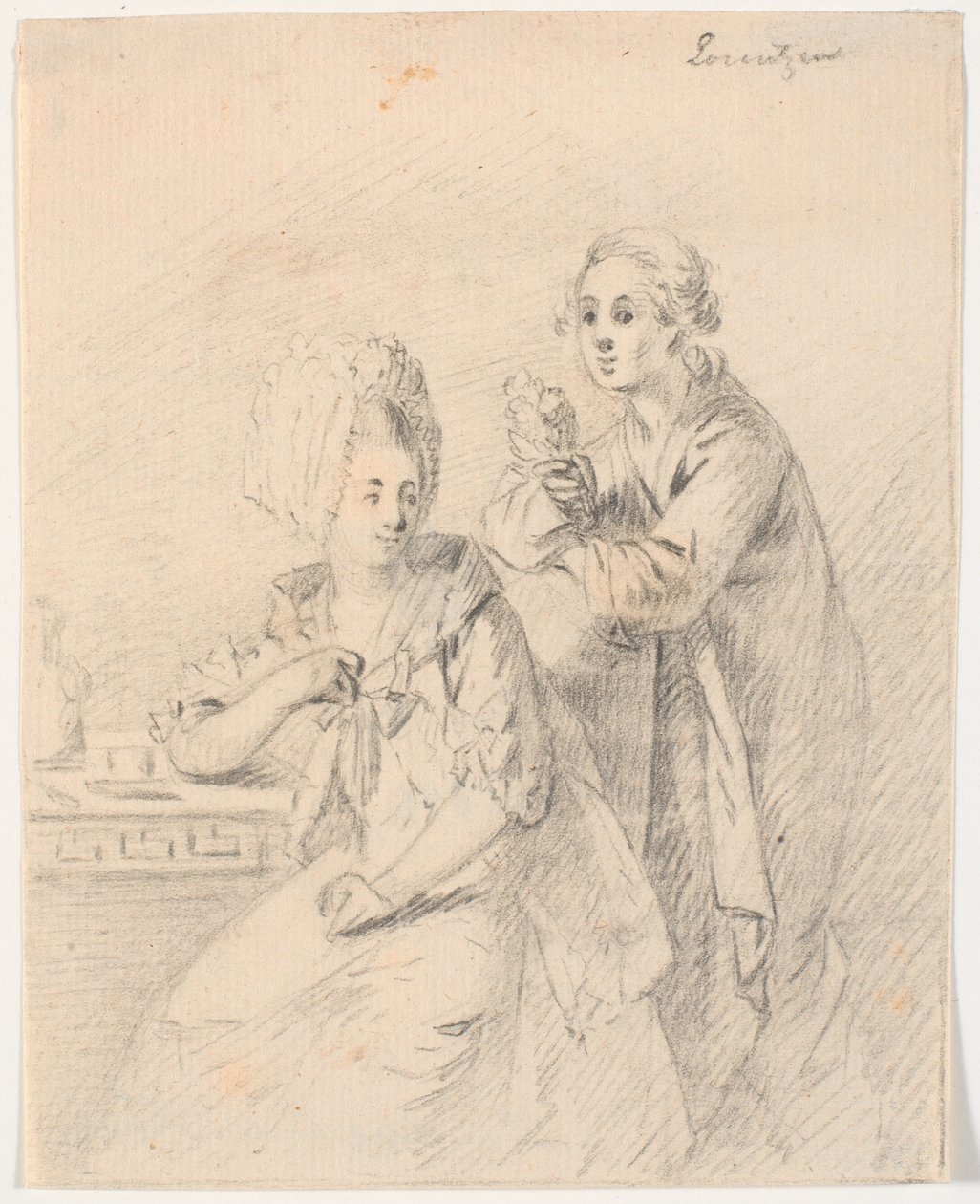 Entwurf für ein Porträt von Kollegiedeputeret Frederik Carl Trant (1738-98) und Ehefrau Cornelia, geb. Schumacher von C.A. Lorentzen