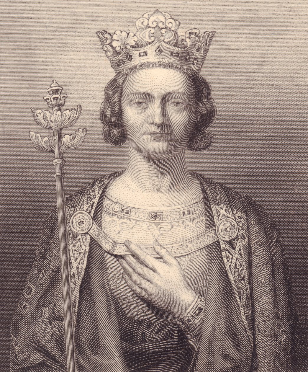 Porträt von König Philipp V. von Frankreich, Tall (1293-1322) (Stich) von J.B. and Brown J. Rowbotham