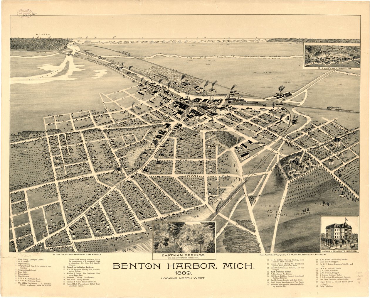 Benton Harbor, Mich. 1889 von C.J. Pauli and Co.