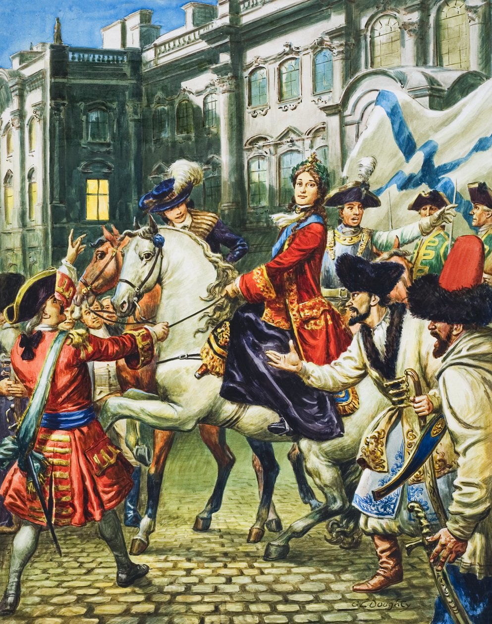 Katharina die Große (1729-96) wird Kaiserin von Russland, nachdem sie ihren Ehemann, Zar Peter, inhaftieren ließ von C.L. Doughty