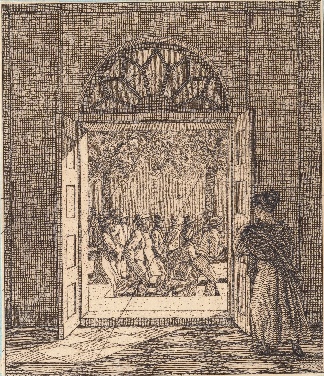 Aus einer Vorhalle. Illustration zu "Linearperspectiven", Tafel VI von Christoffer Wilhelm Eckersberg