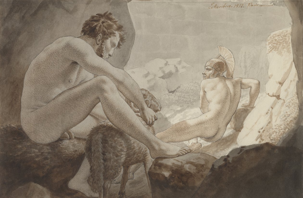 Odysseus flieht vor Polyphem von Christoffer Wilhelm Eckersberg