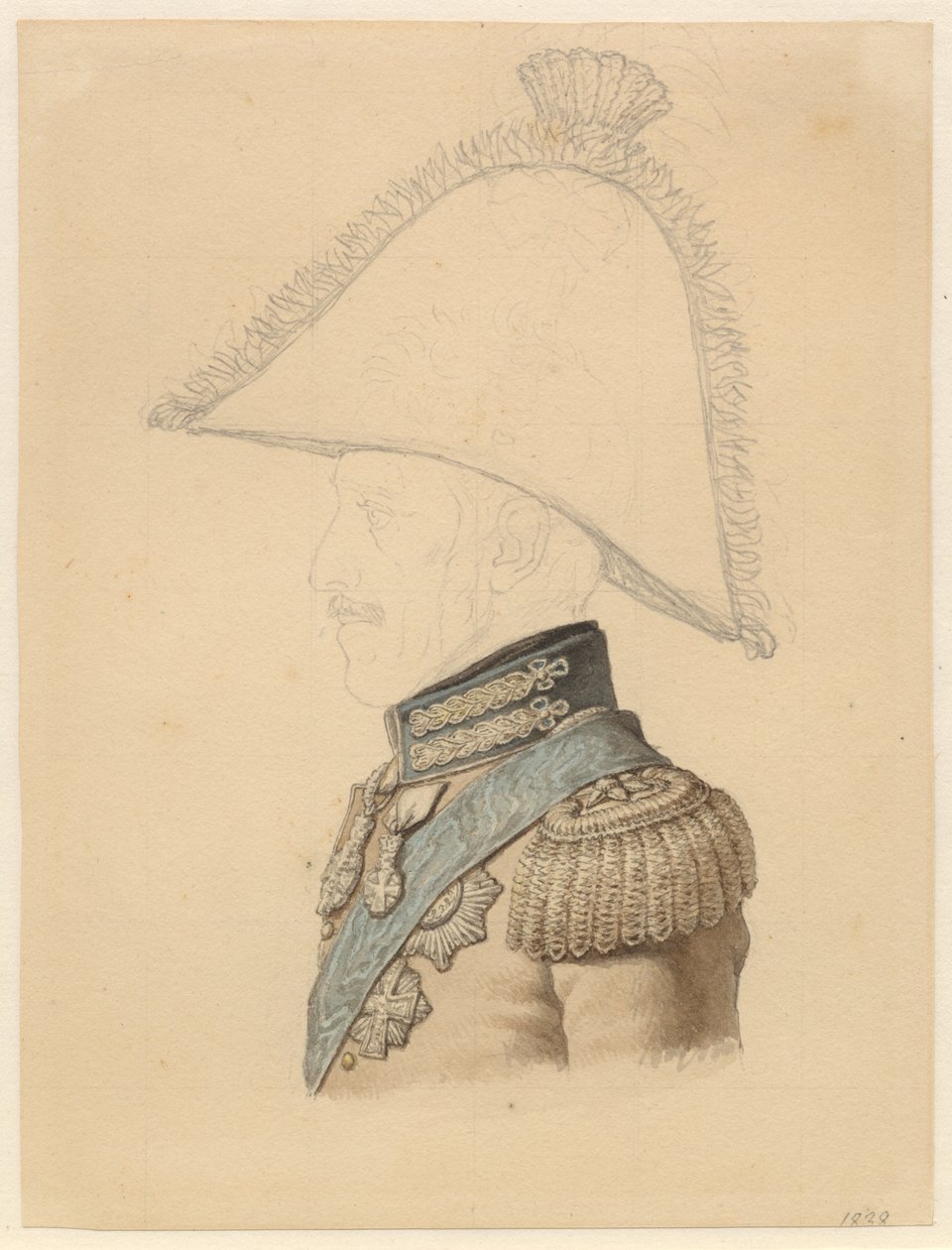 Porträt von Frederik VI im Profil nach links von Christoffer Wilhelm Eckersberg