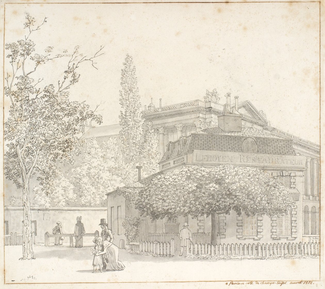 Restaurant Ledoyen bei Place de la Concorde nahe Champs-Élysées, Paris von Christoffer Wilhelm Eckersberg