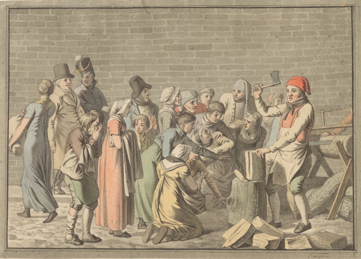 Verteilung von Brennholz an die Armen von Christoffer Wilhelm Eckersberg