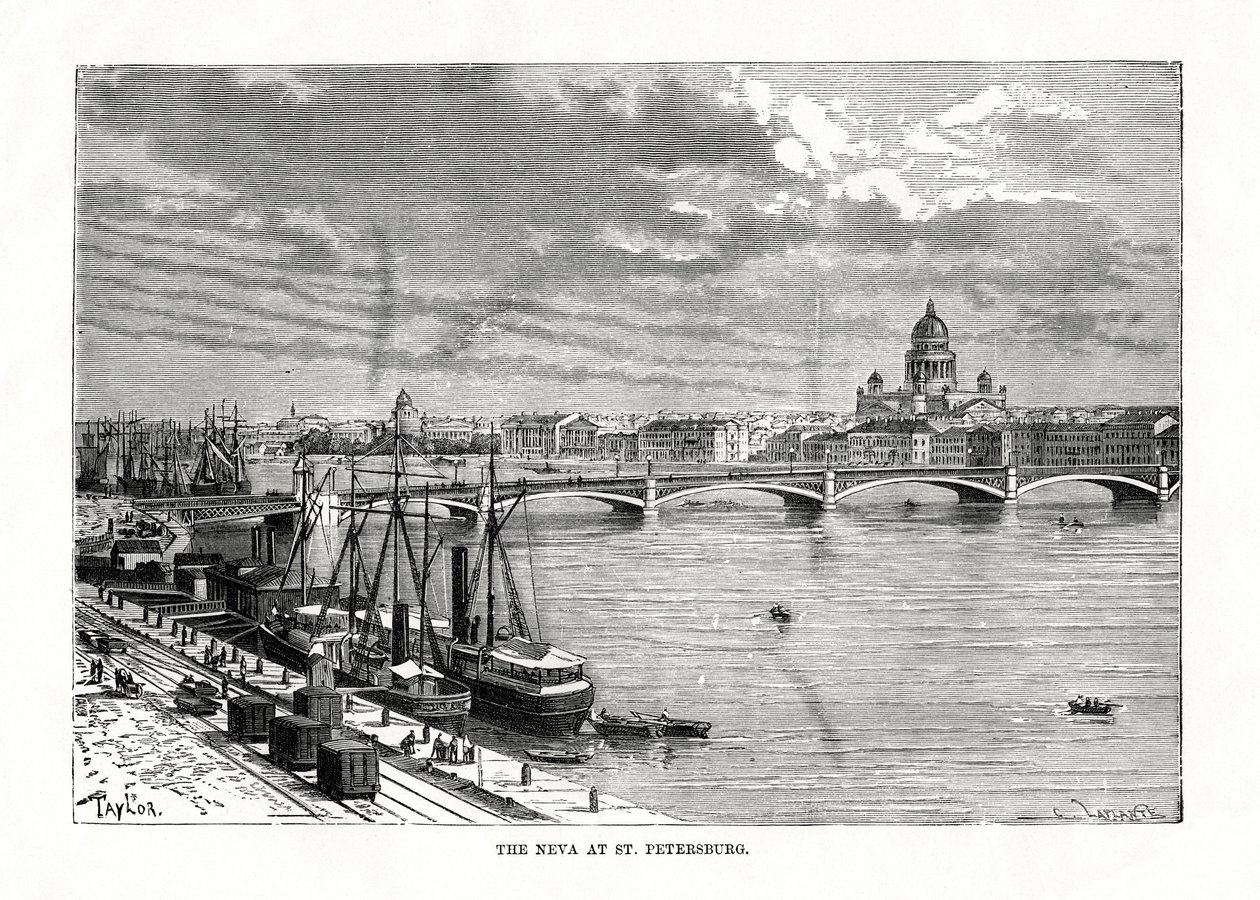 Der Fluss Newa, St. Petersburg, 1879 von C. Laplante