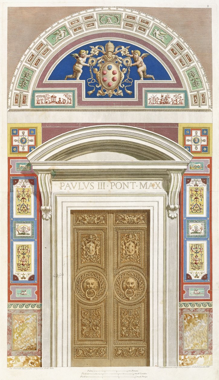 Tür zur Raffael-Loggia im Vatikan, 1772 von C. Savorelli