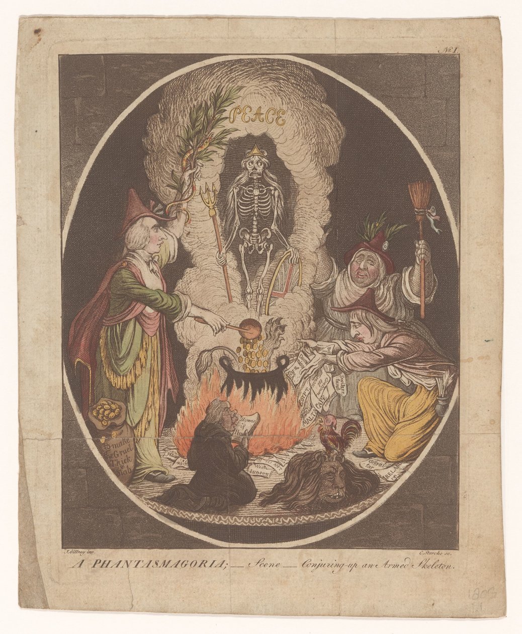Spottdruck auf den Frieden von Amiens, 1802 von C. Starcke