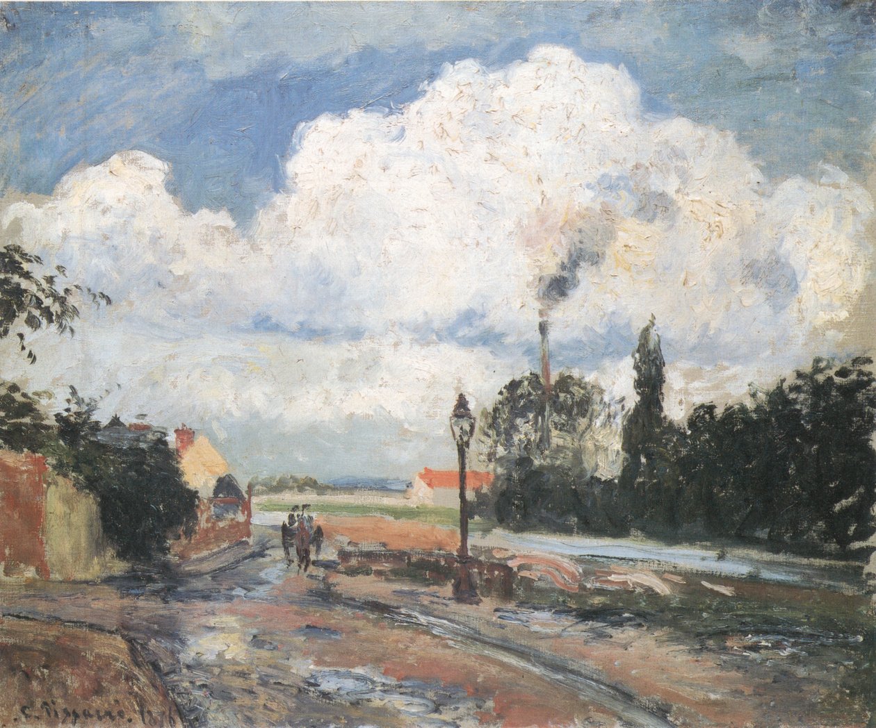 Nach dem Regen, Kai in Pontoise von Camille Jacob Pissarro