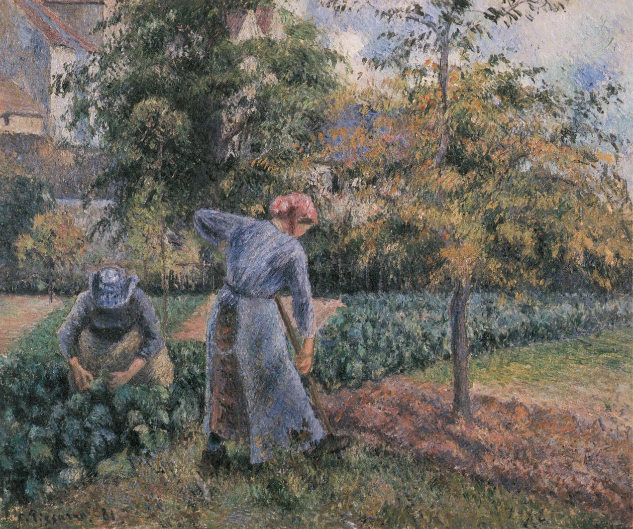 Im Gemüsegarten in Pontoise von Camille Jacob Pissarro