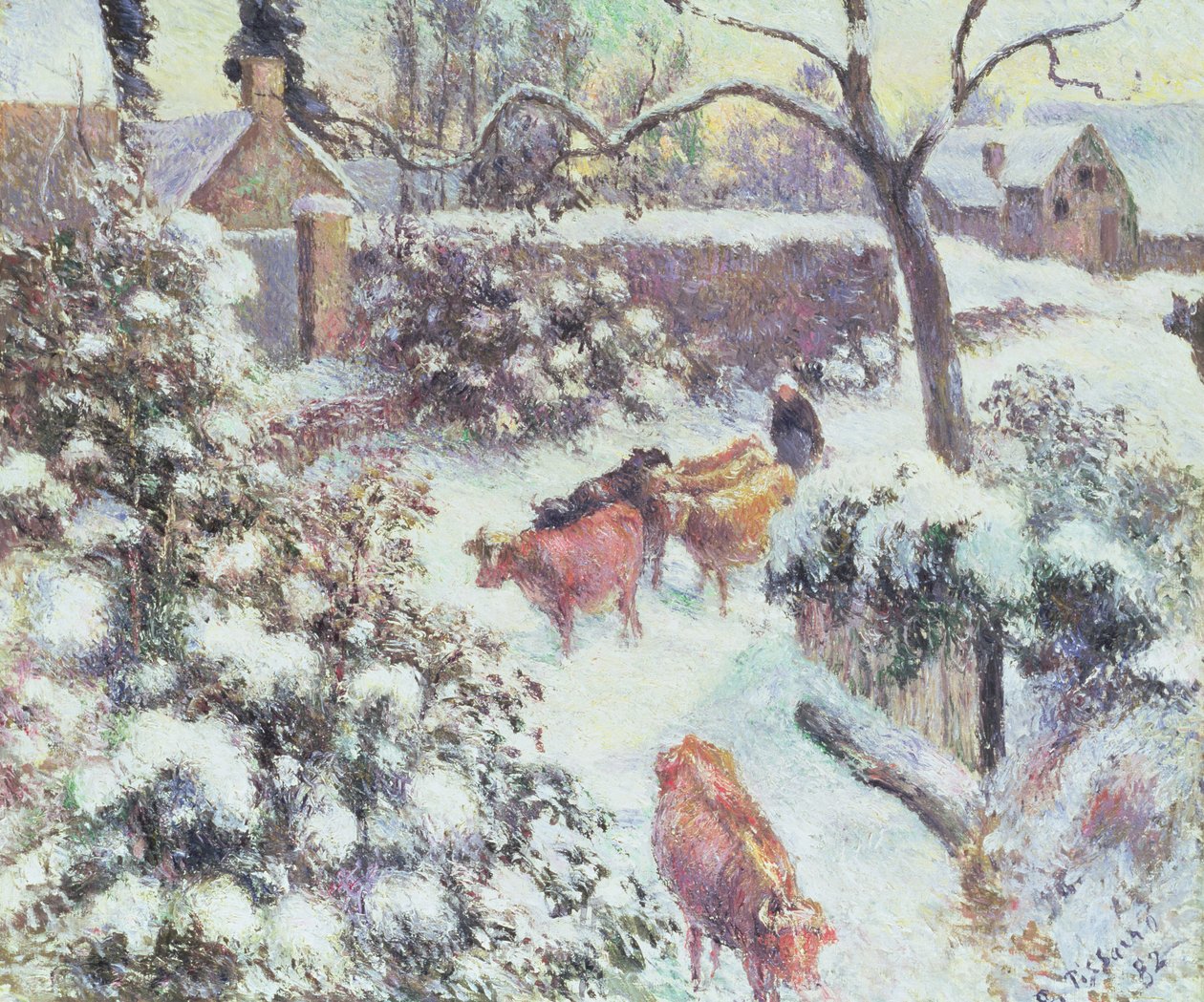 Schneeeffekt in Montfoucault, 1882 von Camille Jacob Pissarro