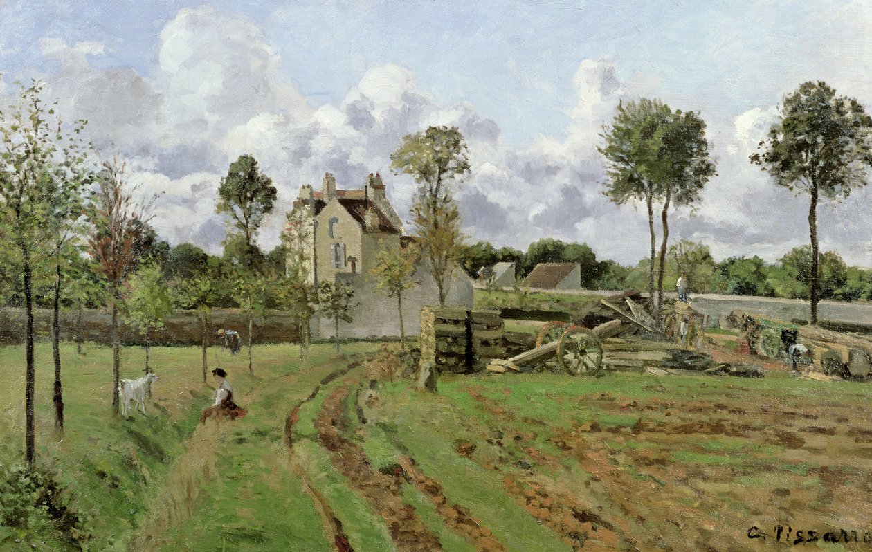 Landschaft, Louveciennes, um 1872 von Camille Jacob Pissarro